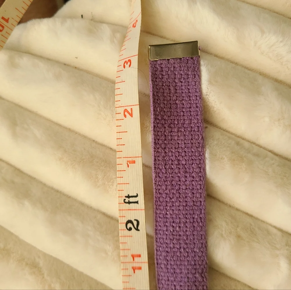 Purple Woven Belt with Silver Buckle